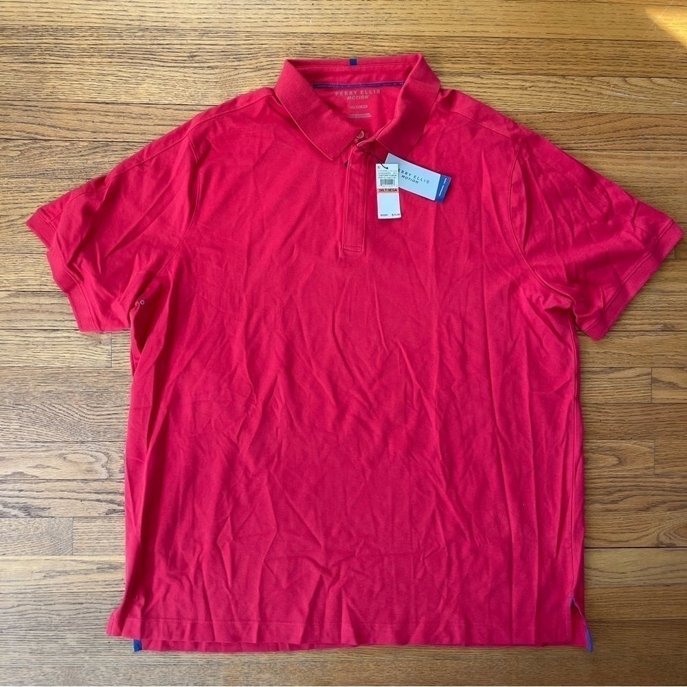 NEW Perry Ellis Mens Motion 1 Polo Shirt Red Size 3XLT NWT